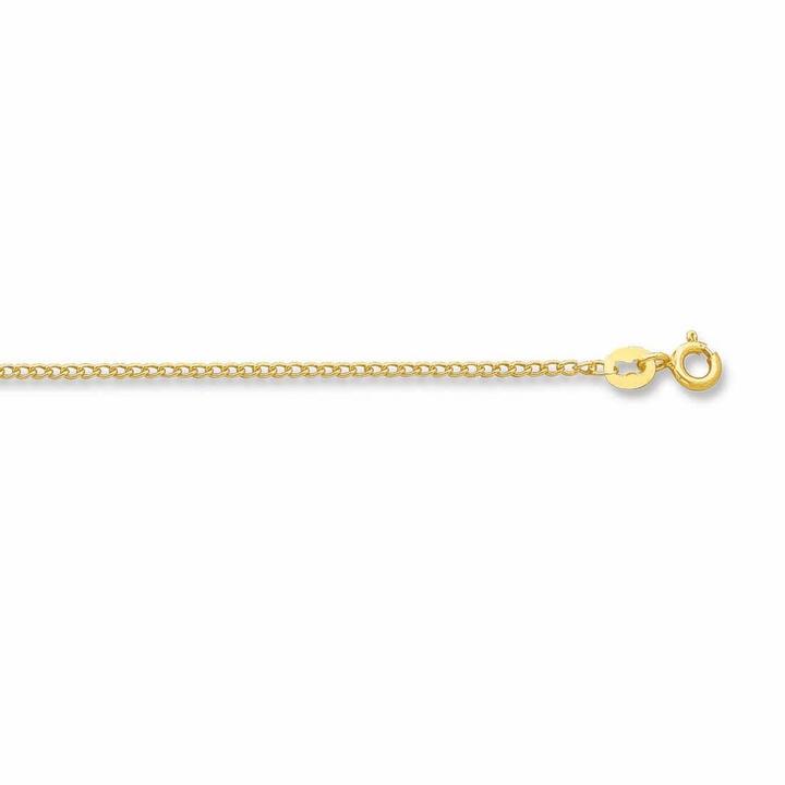 Image of Necklaces. Product name - 55cm Flat Curb Chain in 9kt Yellow Gold in colour by brand - Bevilles