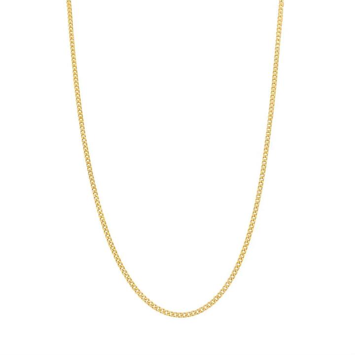 Image of Necklaces. Productname: 9kt Yellow Gold Fine Diamond Cut Curb Chain Necklace 45cm in Gold colour by brand - Bevilles
