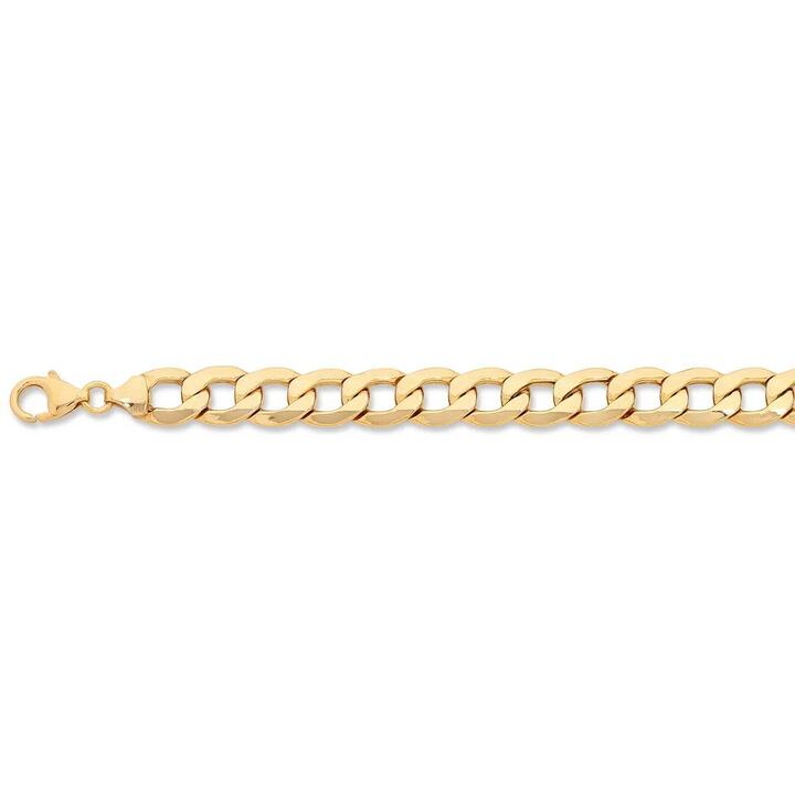 Image of Necklaces. Productname: 9kt Yellow Gold Silver Infused Curb Necklace in Gold colour by brand - Bevilles