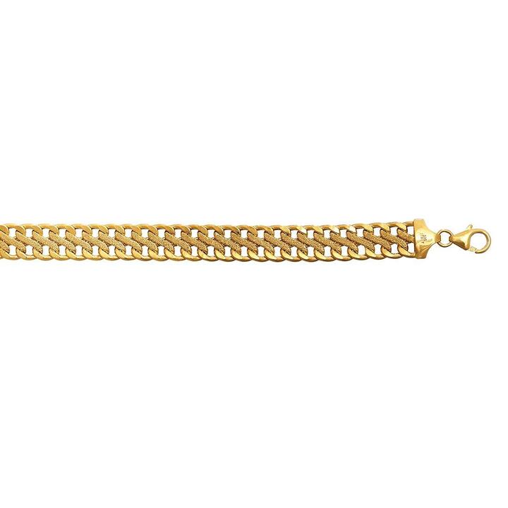 Image of Bracelets. Product name - 19cm Infinity Curb Bracelet in 9kt Yellow Gold in colour by brand - Bevilles