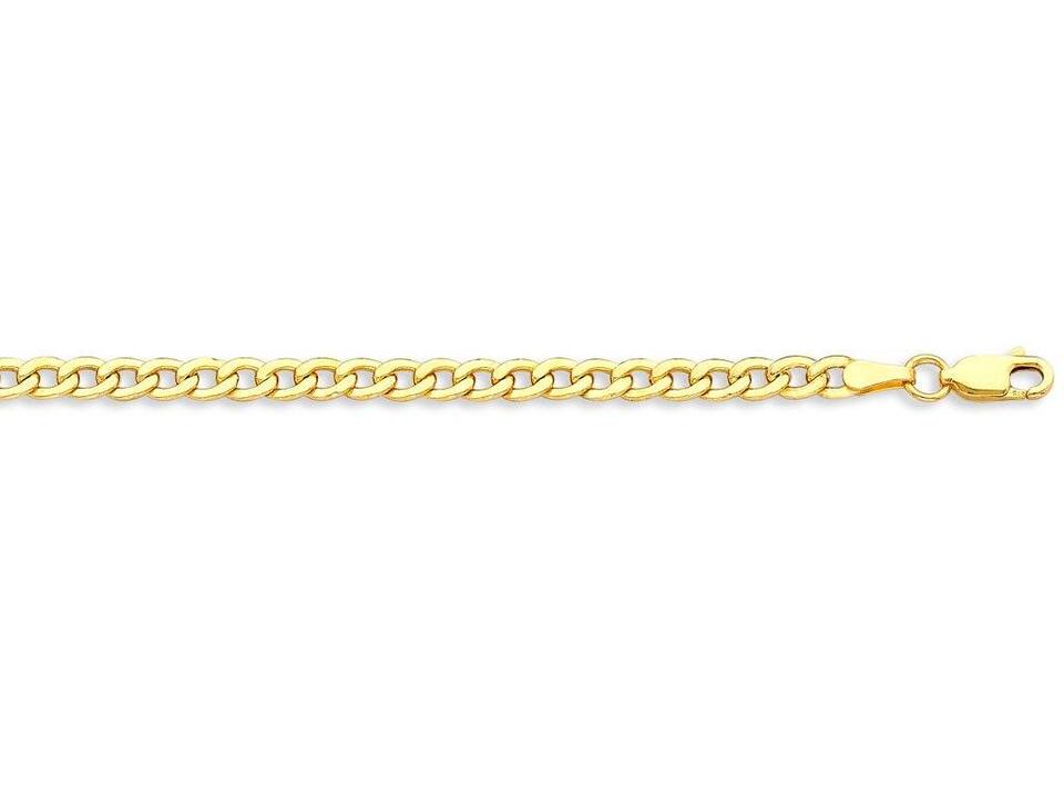 Image of Bracelets. Product name - 19cm Bevelled Curb Bracelet in 9kt Yellow Gold in colour by brand - Bevilles