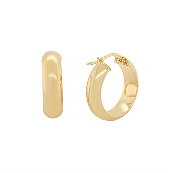 Image of Earrings. Productname: 9kt Yellow Gold Hoop Earrings in Gold colour by brand - Bevilles