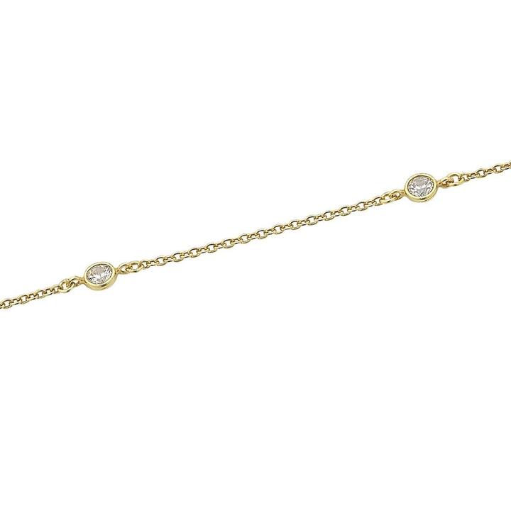 Image of Bracelets. Productname: 9kt Yellow Gold Silver Infused Cubic Zirconia Bracelet in Gold colour by brand - Bevilles