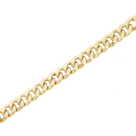 Image of Necklaces. Productname: 9kt Yellow Gold Silver Infused 50cm Curb Necklace in Gold colour by brand - Bevilles