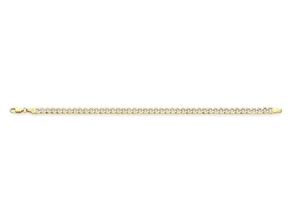 Image of Bracelets. Product name - 19cm Diamond Cut Curb Bracelet in 9kt Yellow and White Bonded Gold in colour by brand - Bevilles