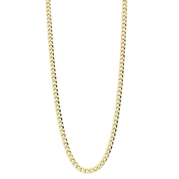 Image of Necklaces. Productname: 9kt Yellow Gold Hollow Curb Necklace Chain in Gold colour by brand - Bevilles