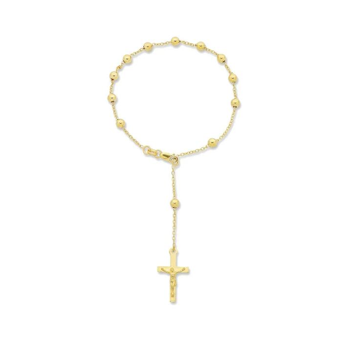 Image of Bracelets. Productname: 9kt Yellow Gold Silver Infused Rosary Bracelet in Gold colour by brand - Bevilles