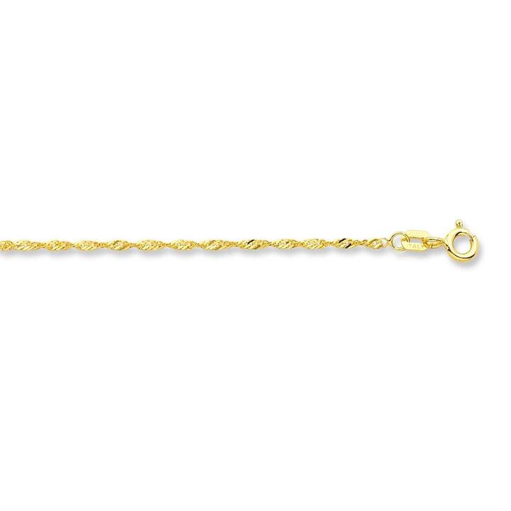 Image of Necklaces. Product name - 55cm Singapore Chain in 9kt Yellow Gold in colour by brand - Bevilles