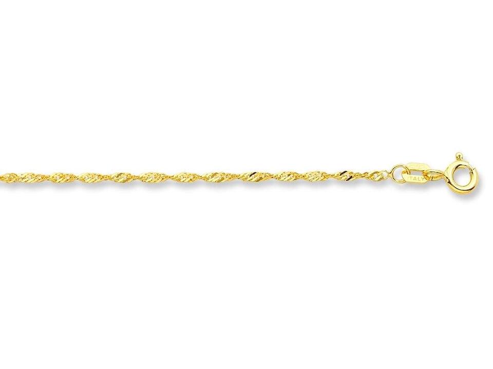 Image of Necklaces. Product name - 40cm Singapore Chain in 9kt Yellow Gold in colour by brand - Bevilles