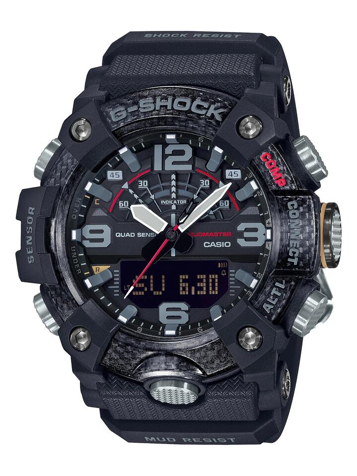 Image of Watches. Product name - CASIO G-Shock MASTER OF G MUDMASTER BLACK FACE CASE DIG ANA in colour by brand - Casio