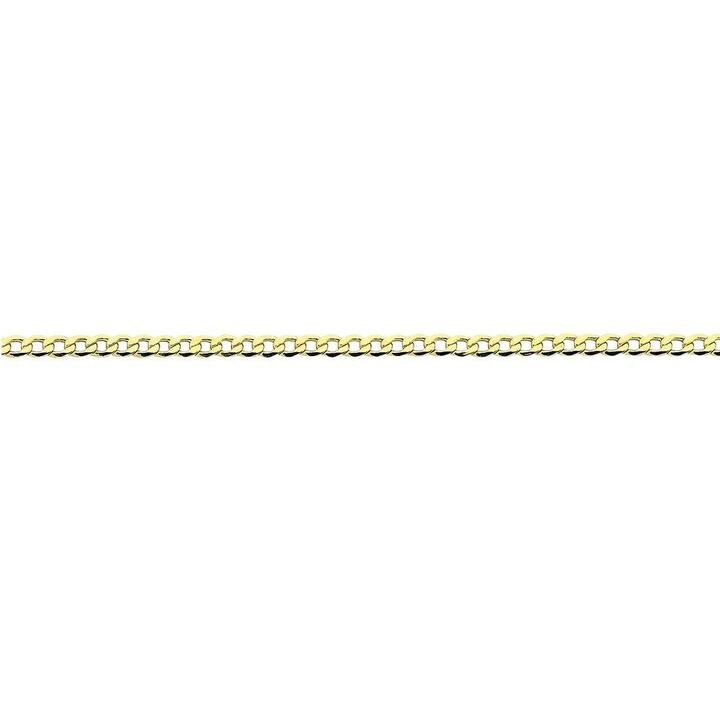 Image of Necklaces. Productname: 9kt Yellow Gold Silver Infused Open Curb Necklace 75cm in Gold colour by brand - Bevilles