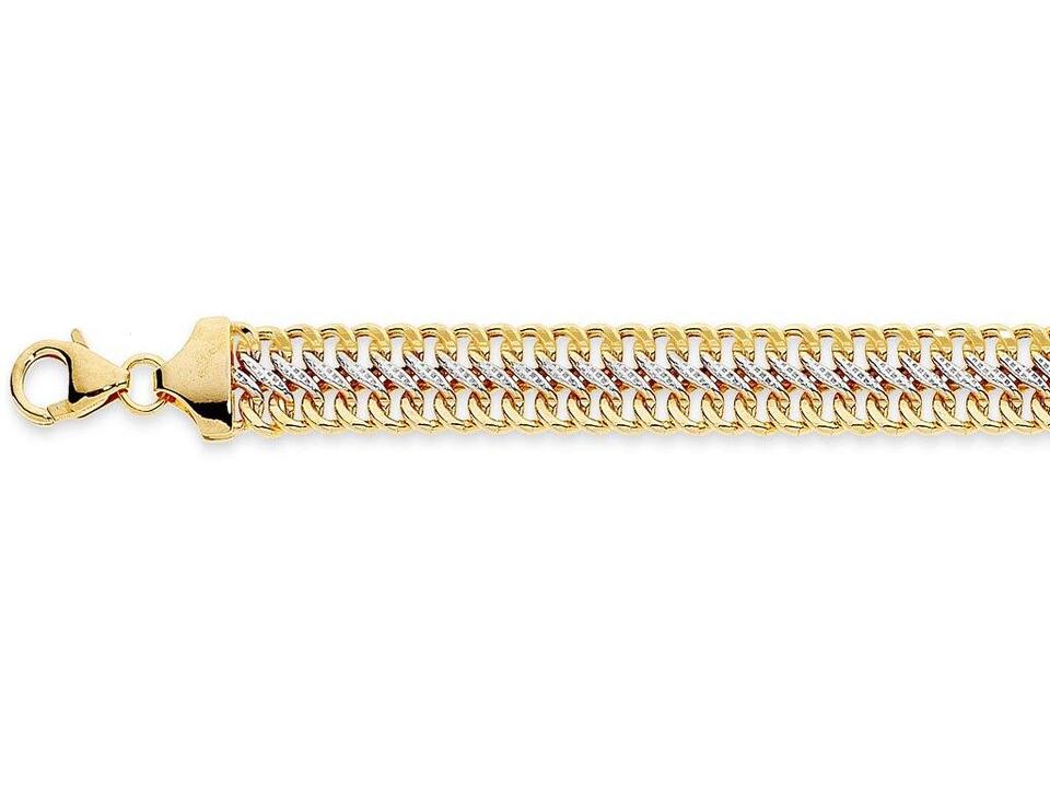 Image of Necklaces. Productname: 9kt Yellow Gold Silver Infused Two Tone Link Necklace 45cm in Gold colour by brand - Bevilles
