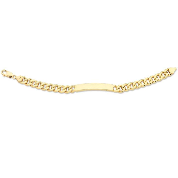 Image of Bracelets. Productname: 9kt Yellow Gold Silver Infused ID Bracelet in Gold colour by brand - Bevilles