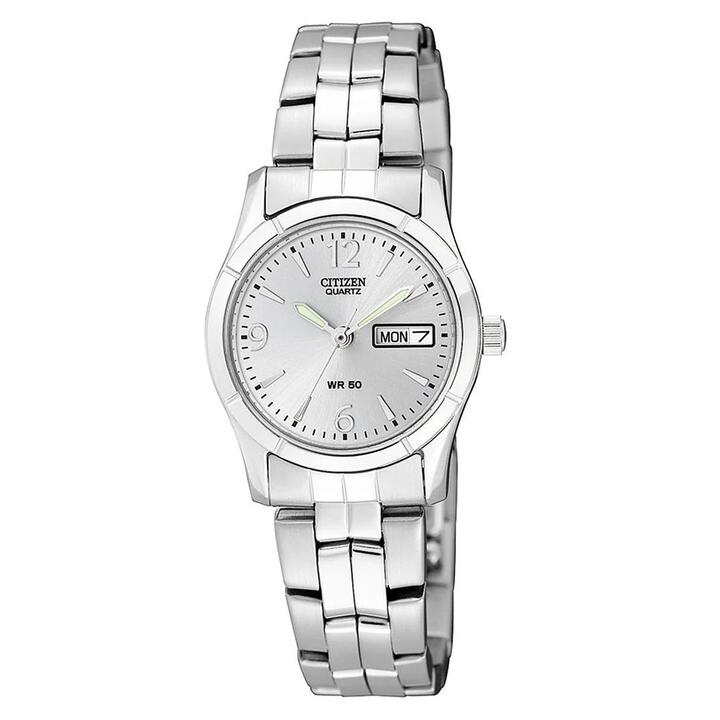 Image of Watches. Productname: Citizen Stainless Steel Silver Ladies Watch EQ0540-57A in Watch colour by brand - Citizen