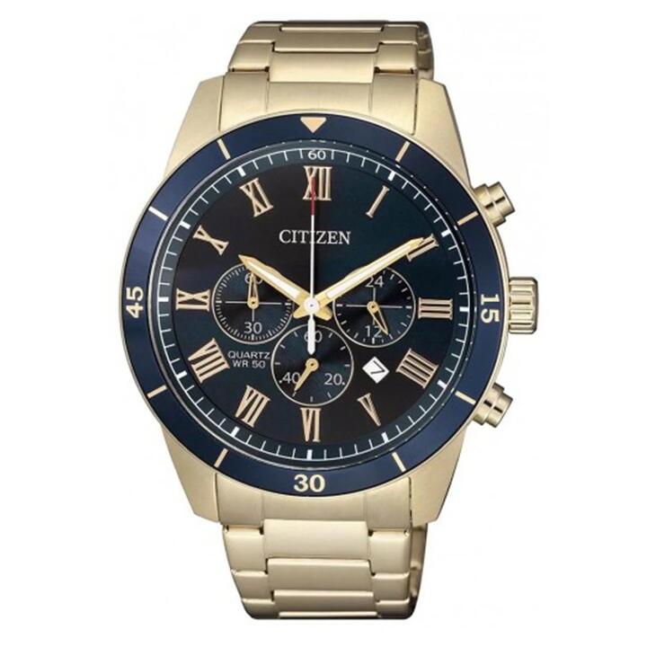 Image of Watches. Productname: Citizen Quartz Blue/Rose Gold Watch AN8169-58L in Watch colour by brand - Citizen