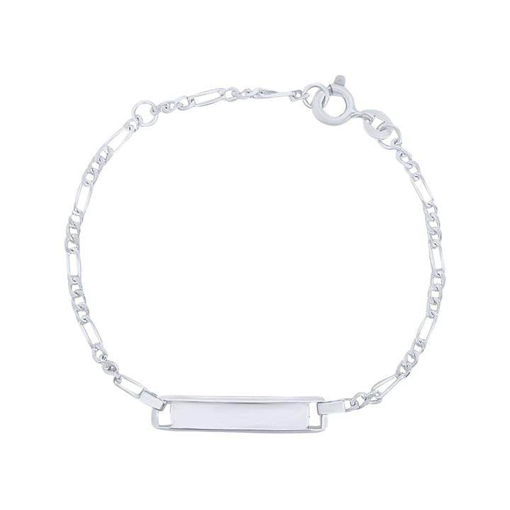 Image of Bracelets. Productname: 15cm Children's Sterling Silver Figaro ID Bracelet in Silver colour by brand - Bevilles