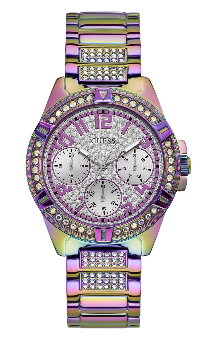 Image of Watches. Productname: Guess Ladies Frontier Crystal Multi Colour Glitz Watch GW0044L1 in Watch colour by brand - Guess