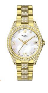 Image of Watches. Productname: Roberto Carati Luna Gold and Crystal Watch in Watch colour by brand - Roberto Carati