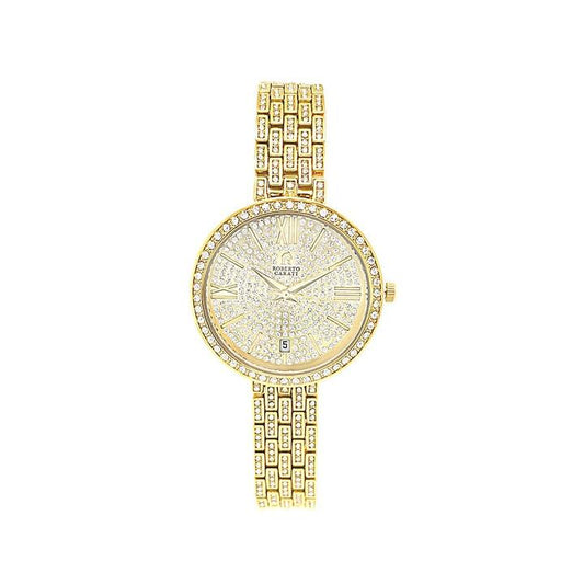 Image of Watches. Productname: Roberto Carati Crystal Belle Gold Watch M9611-V2 in Watch colour by brand - Roberto Carati