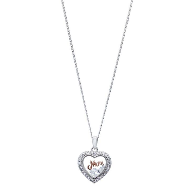 Image of Kitchen & Dining. Productname: 45cm Rose 'Mum' Glass Locket Sterling Silver Necklace in Silver colour by brand - Bevilles