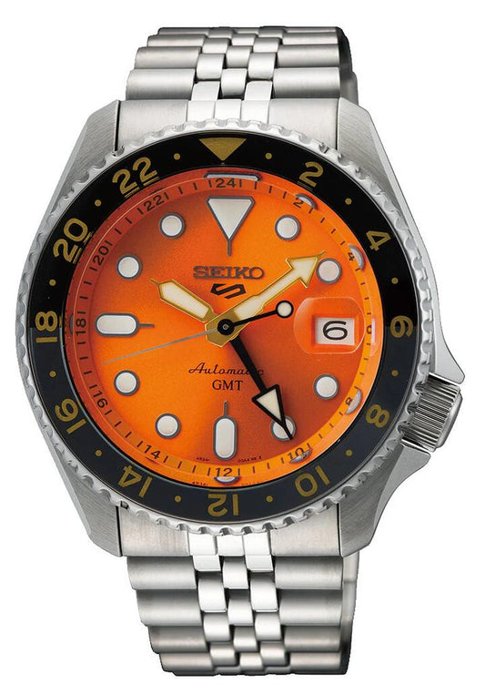Image of Watches. Productname: Seiko GMT Orange and Silver Men's Watch SSK005 in Watch colour by brand - Seiko