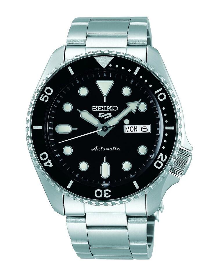 Image of Watches. Product name - Seiko 5 Sports Men's Black and Silver Watch SRPD55K in colour by brand - Seiko