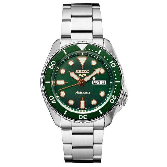 Image of Watches. Productname: Seiko Automatic Green Face Men's Watch SRPD63 in Watch colour by brand - Seiko