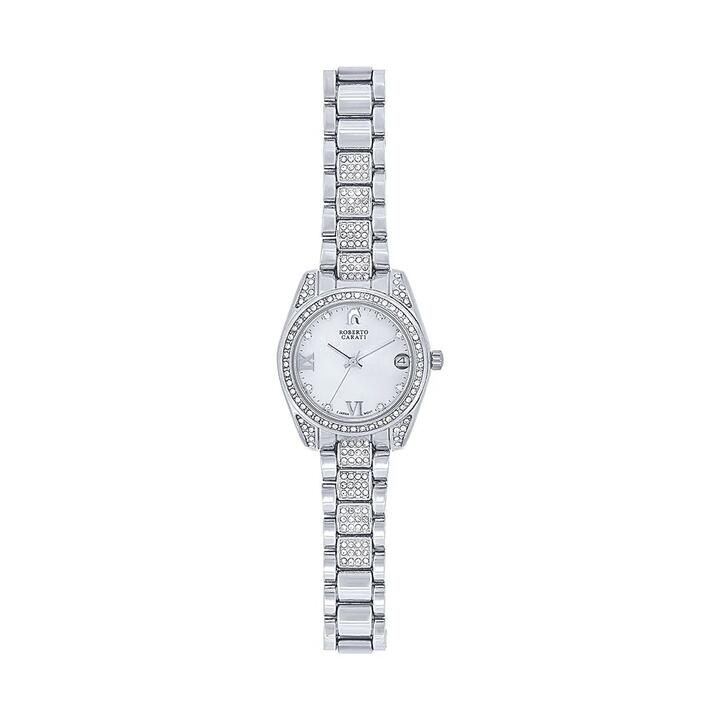 Image of Watches. Productname: Roberto Carati Luna Silver Crystal Watch M9025+BE3-V1 in Watch colour by brand - Roberto Carati