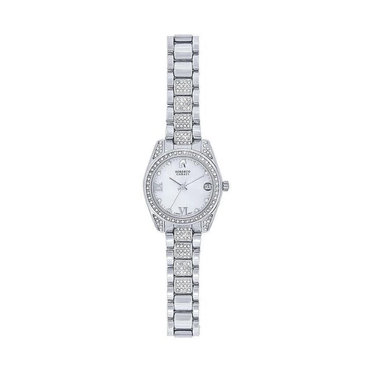 Image of Watches. Productname: Roberto Carati Luna Silver Crystal Watch M9025+BE3-V1 in Watch colour by brand - Roberto Carati
