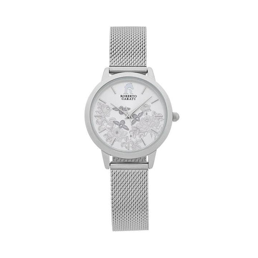 Image of Watches. Productname: Roberto Carati Floral Silver Watch in Watch colour by brand - Roberto Carati