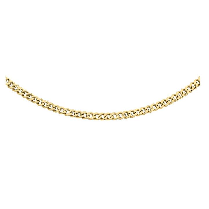 Image of Necklaces. Productname: Stainless Steel Gold Colour Men's Curb Chain Necklace 55cm in Silver colour by brand - Bevilles