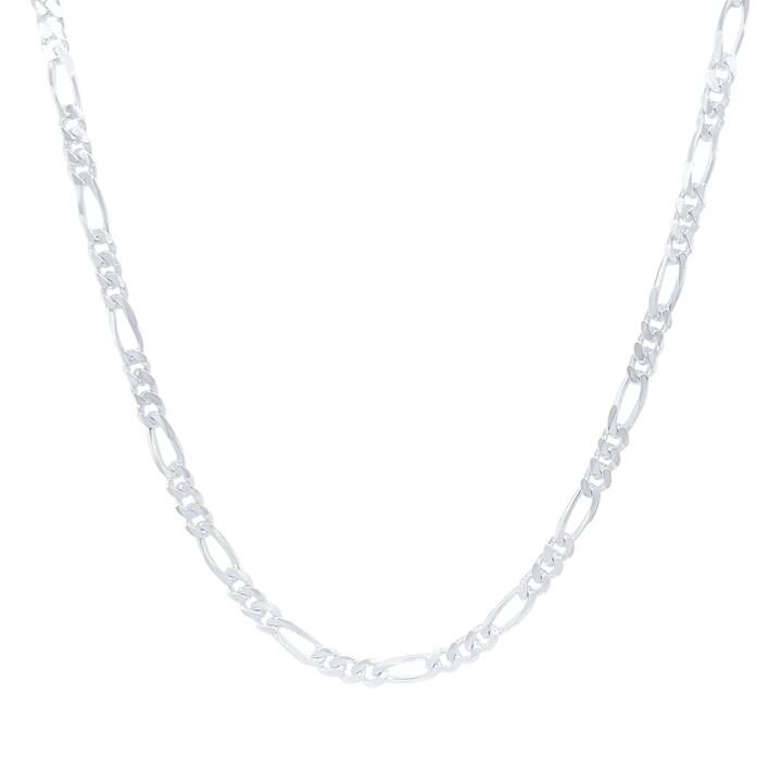 Image of Necklaces. Product name - 50cm 3.3mm Width Diamond Cut Figaro Necklace in Sterling Silver in colour by brand - Bevilles
