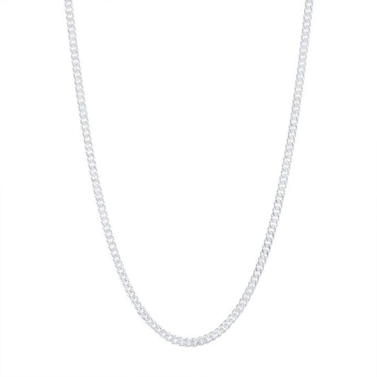 Image of Necklaces. Productname: 60cm 3mm Width Curb Chain Necklace in Sterling Silver in Silver colour by brand - Bevilles