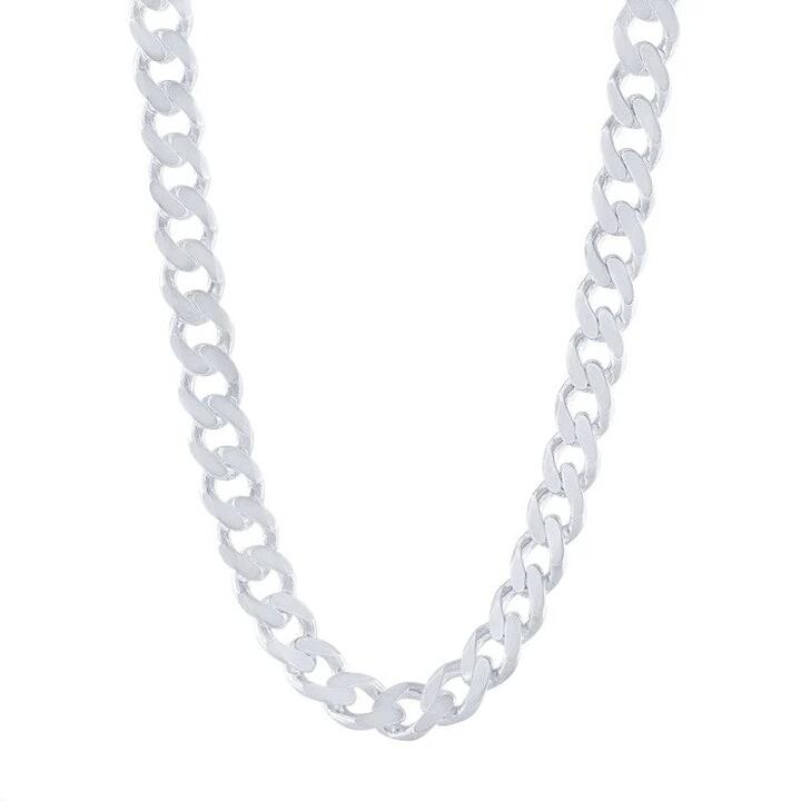 Image of Necklaces. Product name - 55cm 14mm Width Curb Chain Necklace in Sterling Silver in colour by brand - Bevilles