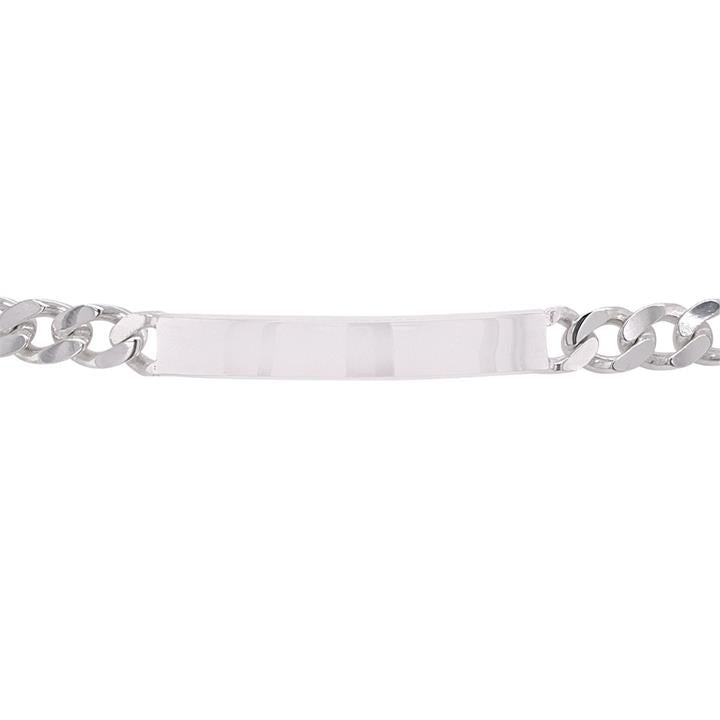 Image of Bracelets. Productname: 21cm Sterling Silver Men's Curb ID Bracelet in Silver colour by brand - Bevilles