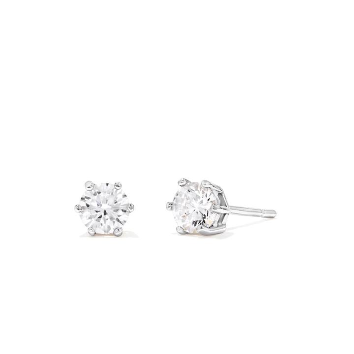 Image of Earrings. Product name - Sterling Silver Cubic Zirconia 5mm Stud Earrings in colour by brand - Bevilles