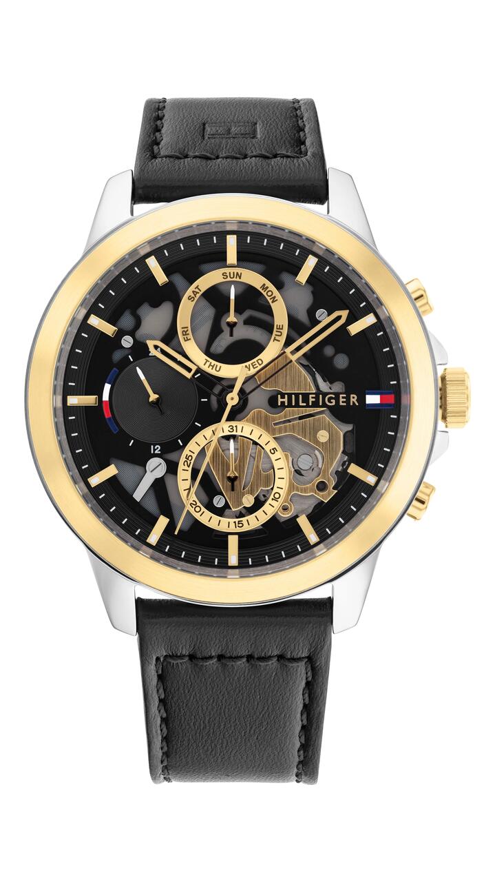 Image of Watches. Productname: Tommy Hilfiger Henry Black and Gold Men's Watch 1710474 in Watch colour by brand - Tommy Hilfiger