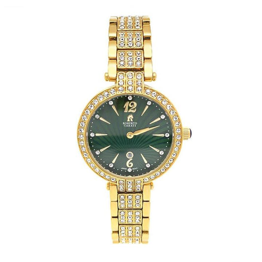 Image of Watches. Productname: Roberto Carati Winslet Green and Gold Women's Watch M9061-V5 in Watch colour by brand - Roberto Carati