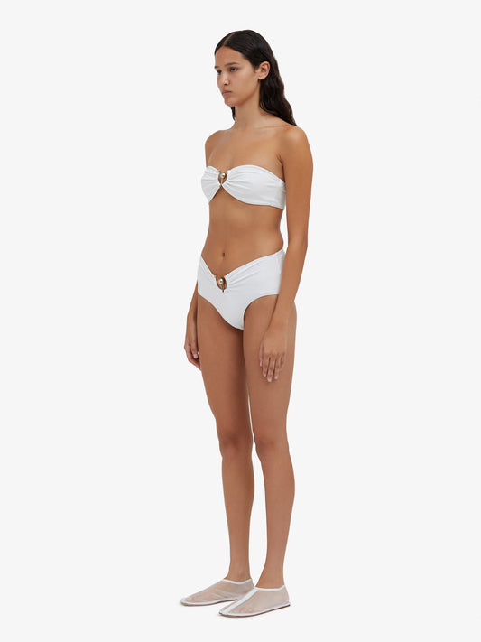 Christopher Esber Ruched Prong Bandeau (White)