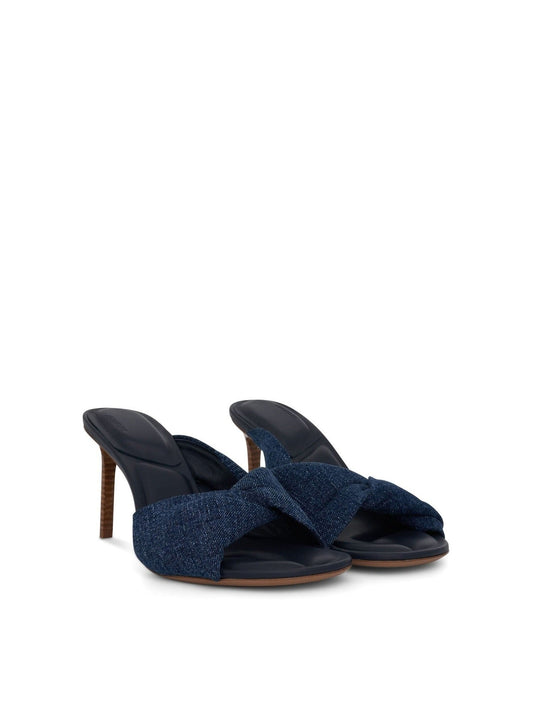 JACQUEMUS Bagnu Twist Towel Mules (Blue)