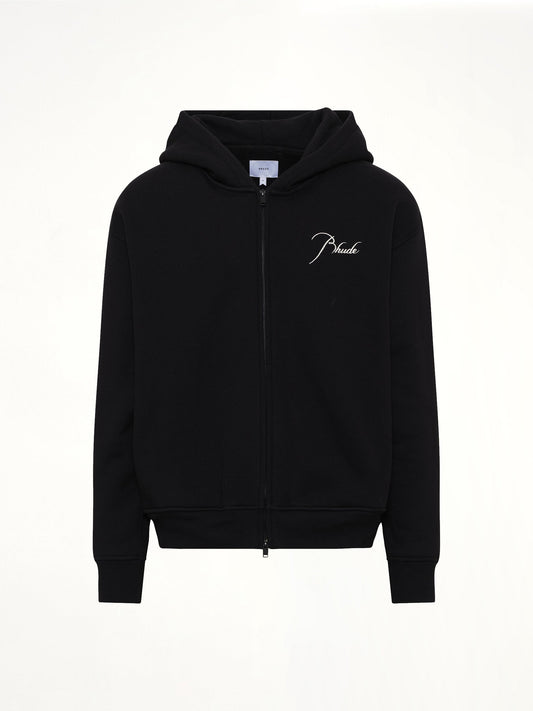 RHUDE Classique Zip Up Hoodie (Black)