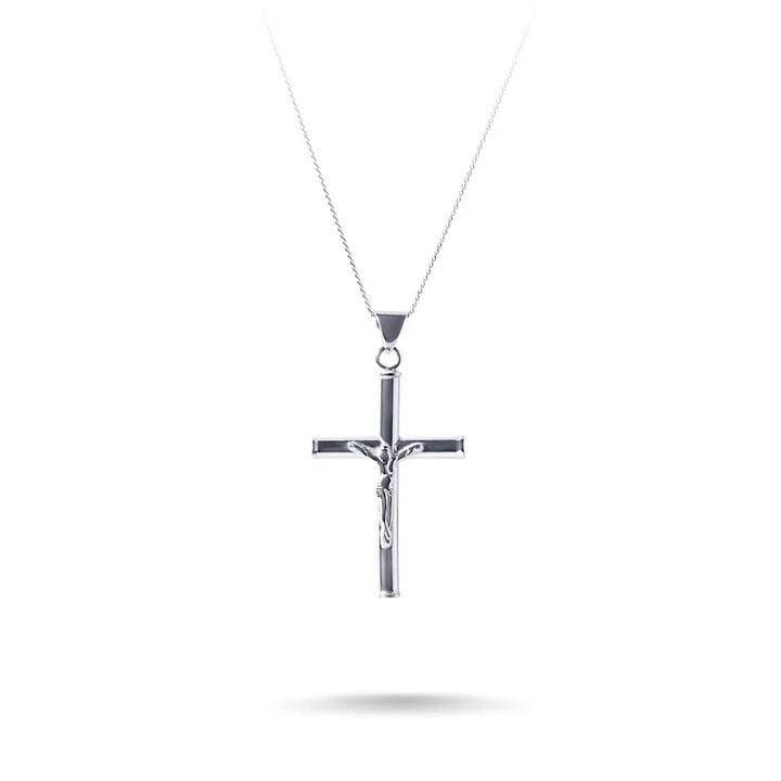 Image of Charms. Product name - 55cm Crucifix Cross Pendant Necklace in Sterling Silver in colour by brand - Bevilles