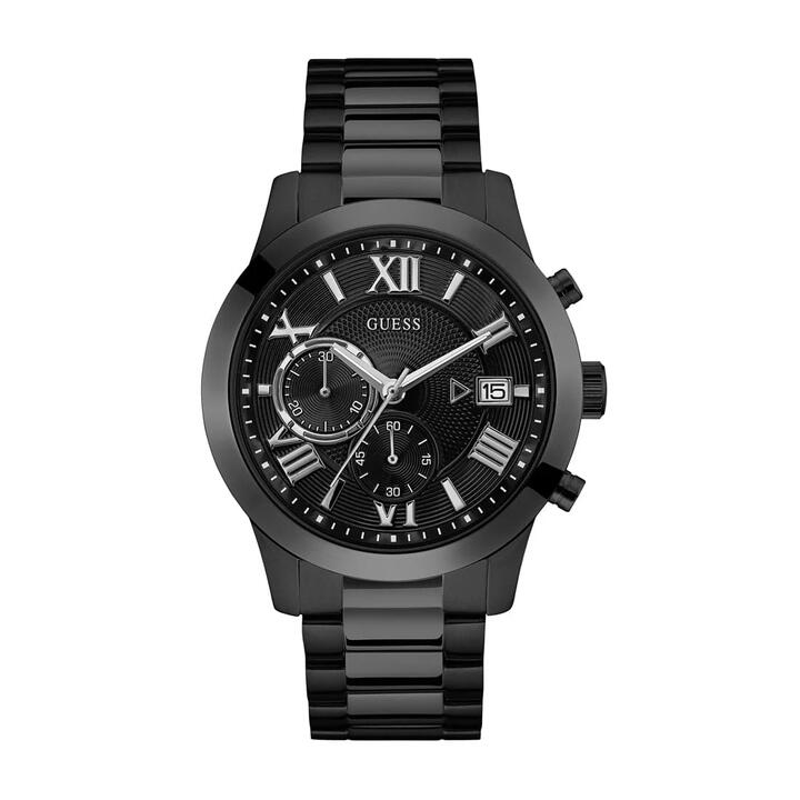 Image of Watches. Productname: Guess Atlas Black Men's Watch W0668G5 in Watch colour by brand - Guess