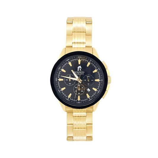 Image of Watches. Productname: Roberto Carati Gareth Black and Yellow Gold Toned Men's Watch CA262-V2 in Watch colour by brand - Roberto Carati