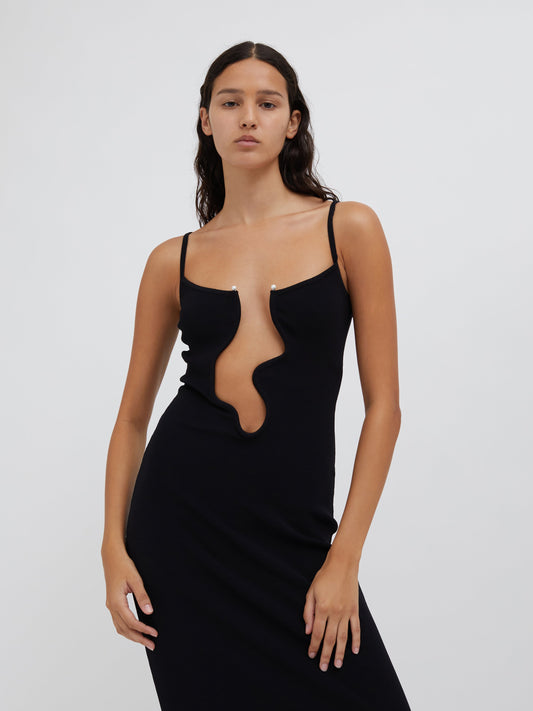 Christopher Esber Salacia Wire Column Dress (Black)