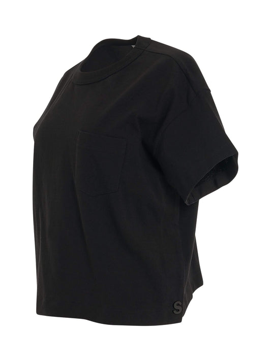 SACAI S Cotton Jersey T-Shirt with Pocket (Black)