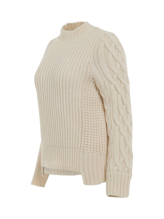 SACAI Wool Mohair Knit Pullover (White)