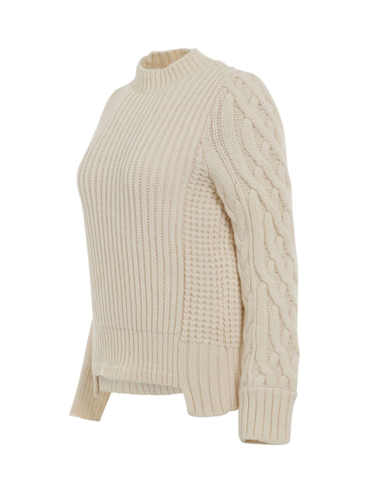 SACAI Wool Mohair Knit Pullover (Off White)