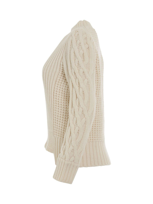 SACAI Wool Mohair Knit Pullover (White)
