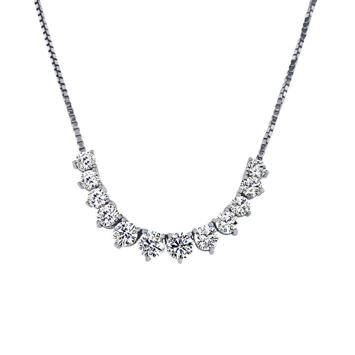 Image of Necklaces. Productname: 65cm Tennis Bolo Necklace with Cubic Zirconia in Sterling Silver in Silver colour by brand - Bevilles